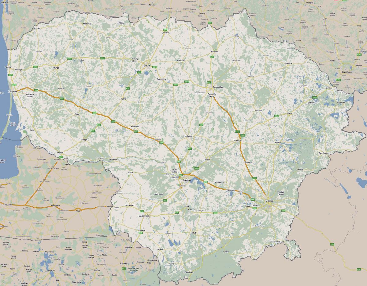 Mapa de Lituania turístico 