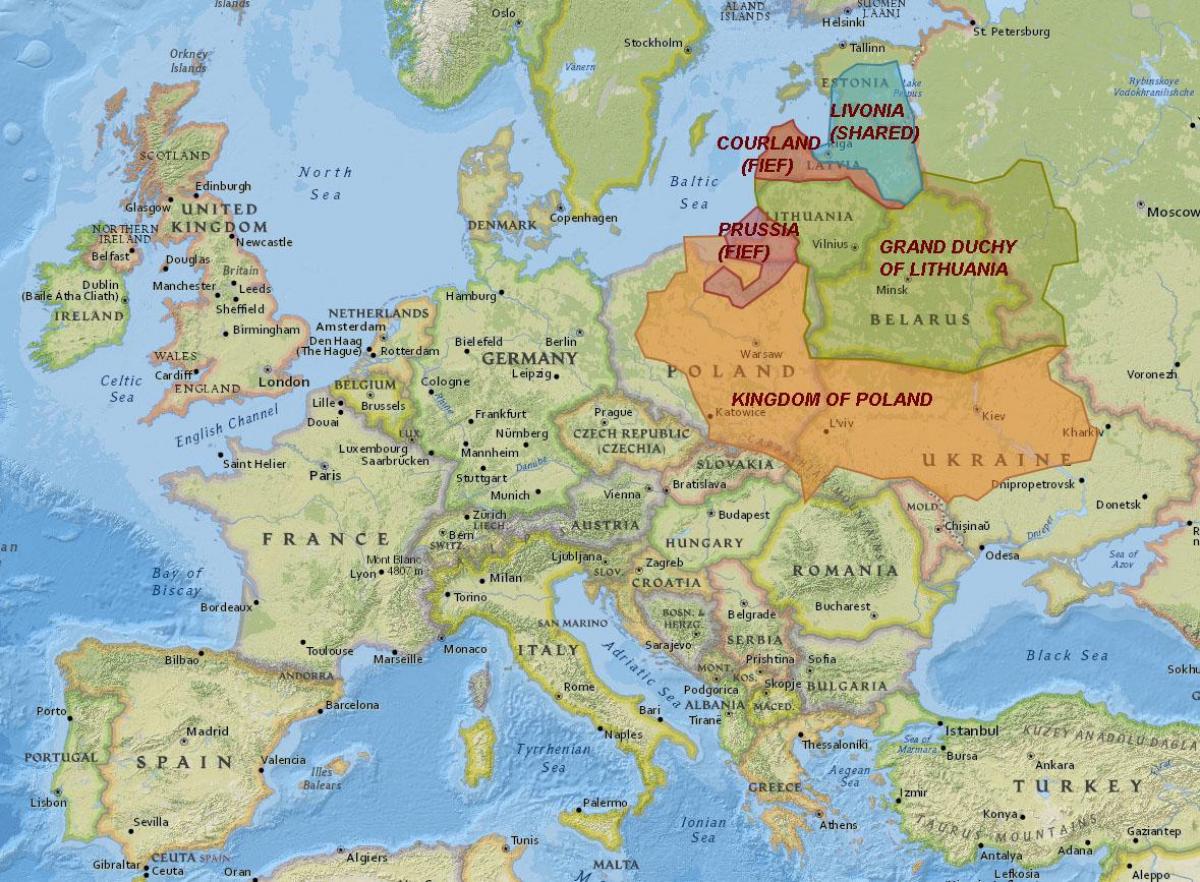 Mapa de Lituania de la historia