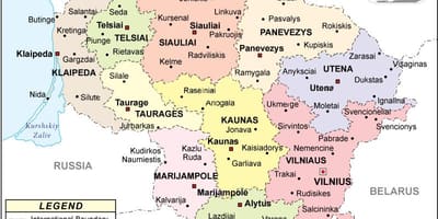 Mapa de Lituania político
